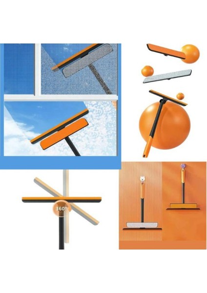 360 Döner Başlıklı Cam Temizleyici 3 Başlıklı – Temizleyici -Mop ve Çekpas, Pratik Temizlik Aracı fiyatları