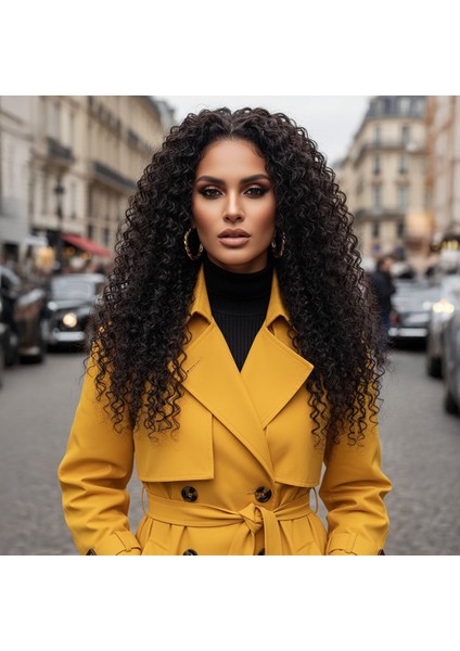 Gerçek Front Lace Tül Peruk / Su Dalgası / Doğal 60/65CM