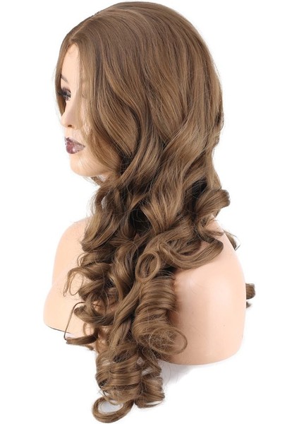 Dalgalı Perçemsiz Uzun Fiber Sentetik Peruk / Bebek Kumralı fırsatları