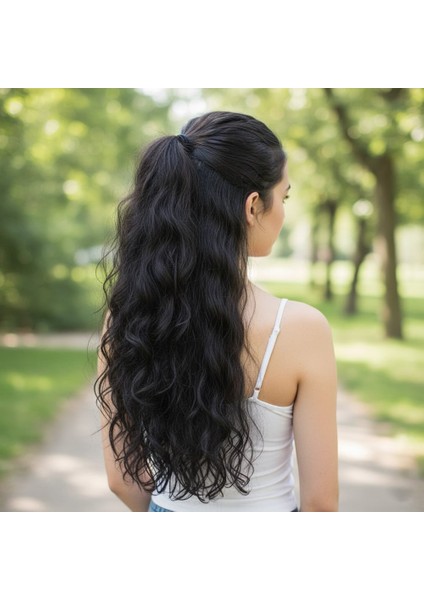 Fiber Sentetik Dalgalı 8 Parça Çıt Çıt / Siyah