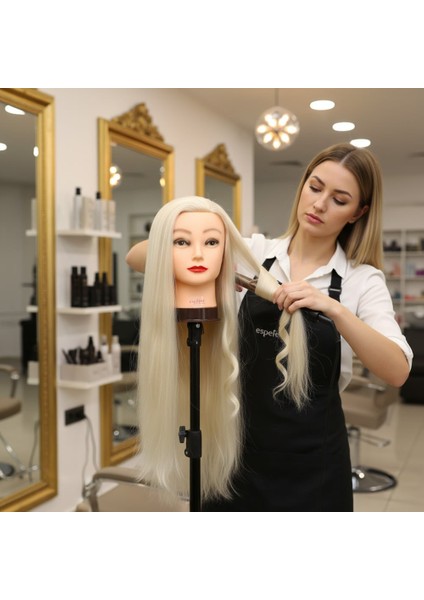 Kuaför Eğitim Mankeni / Yaki + Masa Aparatı / Platin