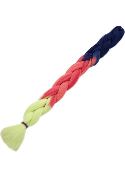 Afrika Örgüsü ve Rasta Için Sentetik Ombreli Saç / Mor / Pembe / Açık Fıstık Yeşili fiyatları