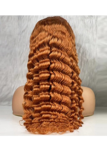 Gerçek Front Lace Tül Peruk / Yoğun Dalgalı / Bakır 70/75CM indirimleri