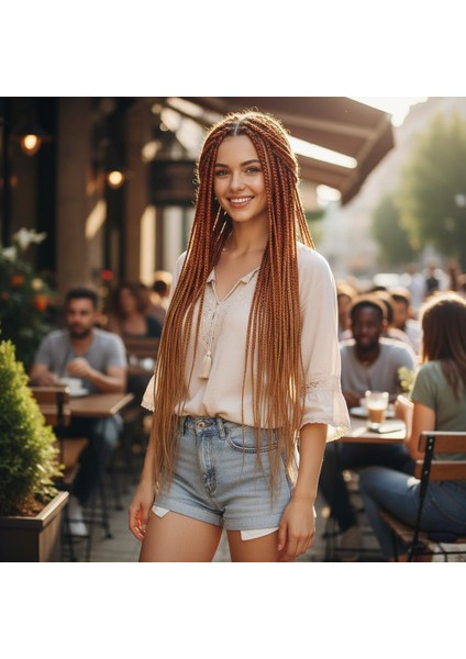 Afrika Örgüsü ve Rasta Için Sentetik Ombreli Saç / Bakır / Karamel