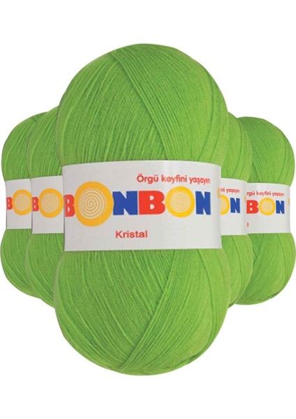 5 Adet Kristal El Örgü Lif Ipi Açık Yeşil 98204