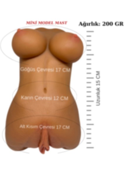 Mini Göğüs Ekstralı Içi Tırtıklı Detaylı Deri Hissiyatlı Suni Vagina Mastürbatör - Gizli Gönderim