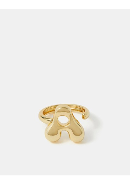 Z Harf Yüzük M Harfi 14 Ayar Altın Kaplama