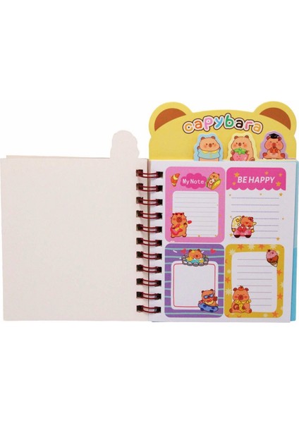 Capybara Kapibara Ayraçlı Stickerlı Not Defteri 8 Sayfa Sticker 16 Sayfa Not Defteri Tekli modelleri