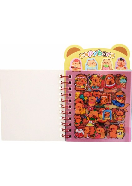Capybara Kapibara Ayraçlı Stickerlı Not Defteri 8 Sayfa Sticker 16 Sayfa Not Defteri Tekli fırsatları