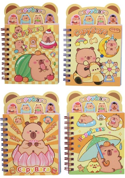 Capybara Kapibara Ayraçlı Stickerlı Not Defteri 8 Sayfa Sticker 16 Sayfa Not Defteri Tekli indirimleri