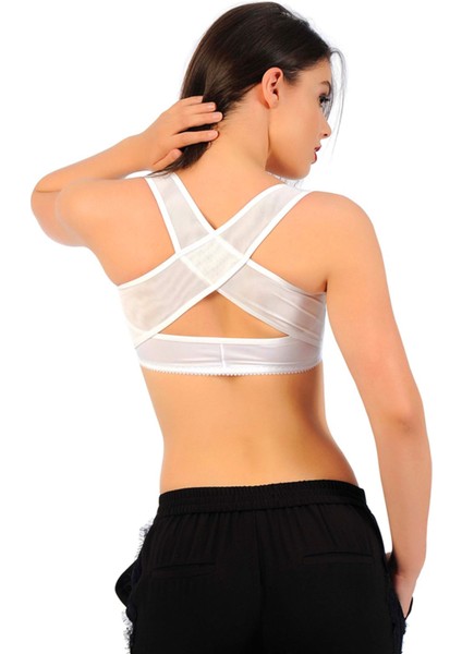 Beyaz Kadın Sırt Toparlayıcı Göğüs Dikleştirici Korse - 795 fiyatları