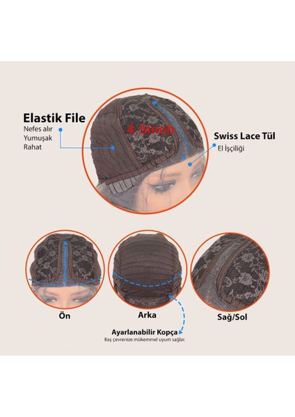 Kızıl Kahve Tül Peruk indirimleri