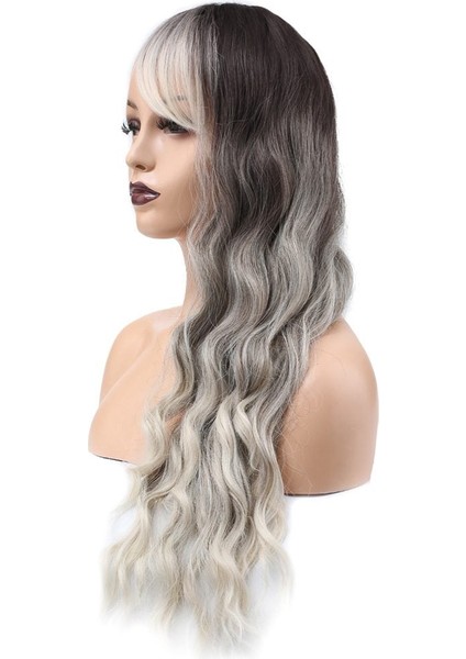Perçemli Uzun Su Dalgası Fiber Sentetik Peruk/ Ombre ve Röfleli modelleri