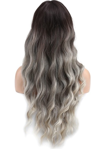 Perçemli Uzun Su Dalgası Fiber Sentetik Peruk/ Ombre ve Röfleli fırsatları