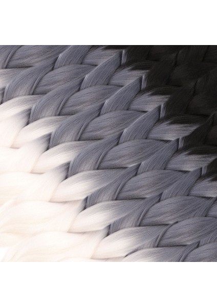 Afrika Örgüsü ve Rasta Için Sentetik Ombreli Saç / Siyah / Gri / Beyaz modelleri