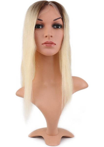 Ön Kısmı Ekstra Tül Kahverengi / Beyaz Platin Ombreli Baby Taban Tepelik / 13X14CM