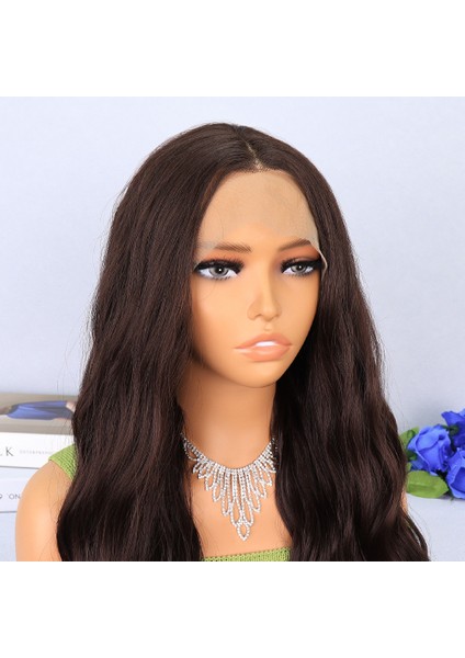 Koyu Kahverengi Dalgalı Tül Peruk