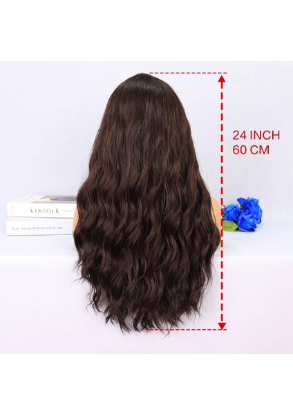 Koyu Kahverengi Dalgalı Tül Peruk