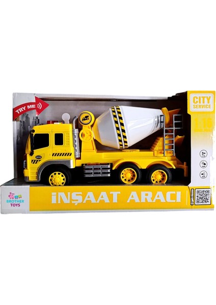 Inşaat Aracı Beton Mikseri Mikser Sesli Işıklı Sirenli Oyuncak Araba 28 Cm. fiyatları