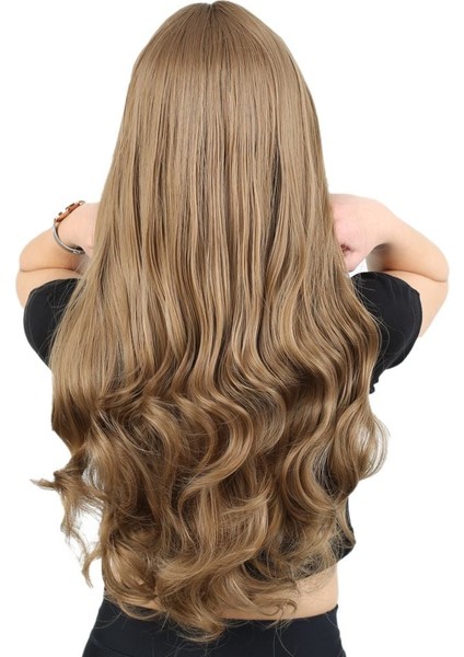 Kahküllü Uzun Dalgalı Fiber Sentetik Peruk / Bebek Kumralı indirimleri