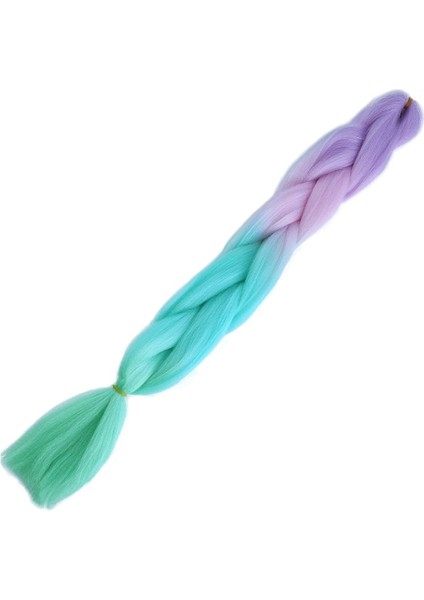 Afrika Örgülük Ombreli Sentetik Saç 100 Gr. / Lila / Pembe / Turkuaz Mavi / Soft Yeşil