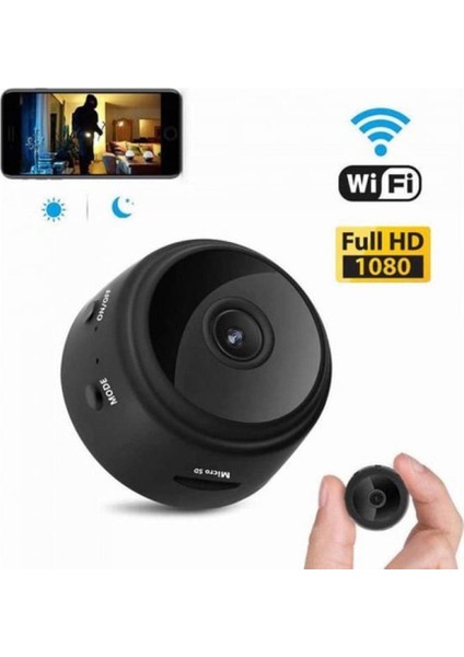 A9 1080P Mini Wifi Kamera Gece Görüşlü Hareket Sensörlü Mini Dv Siyah. Mini Kamera.