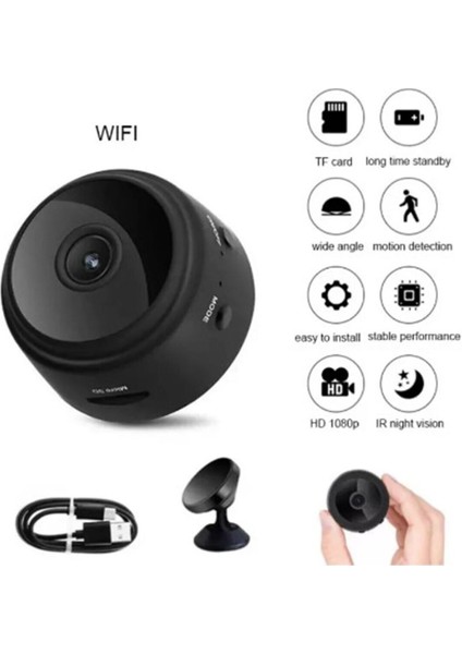 A9 1080P Mini Wifi Kamera Gece Görüşlü Hareket Sensörlü Mini Dv Siyah. Mini Kamera. modelleri