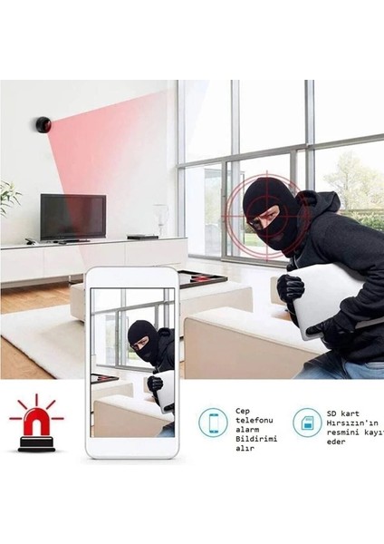 A9 1080P Mini Wifi Kamera Gece Görüşlü Hareket Sensörlü Mini Dv Siyah. Mini Kamera.