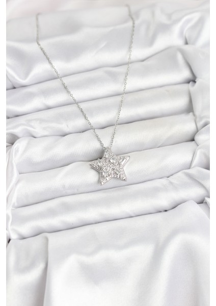 316L Çelik Zincir Gümüş Renk Yıldız Model Kadın Kolye fiyatları