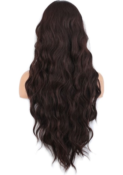 Uzun Su Dalgası Fiber Sentetik Peruk / Kızıl Kahve indirimleri