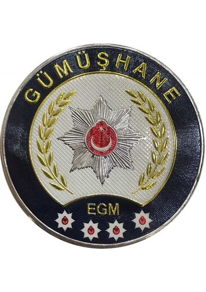 Gümüşhane Polis Kol Arması 3D Plastik Tpu, Yeni Tip, Cırtlı, Standart Ölçü, 1.sınıf Kalite