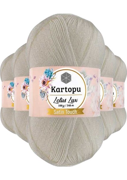 5 Adet Lotus Lux Bikini Büstiyer Bluz Simli Örgü Ipi K019 Açık Krem