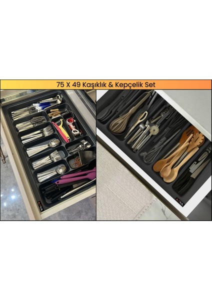 75x49 cm. Kaşıklık Ve Kepçelik 2'li Set (ÜCRETSİZ KESİM) 69x41 cm'e kadar kesilebilir.