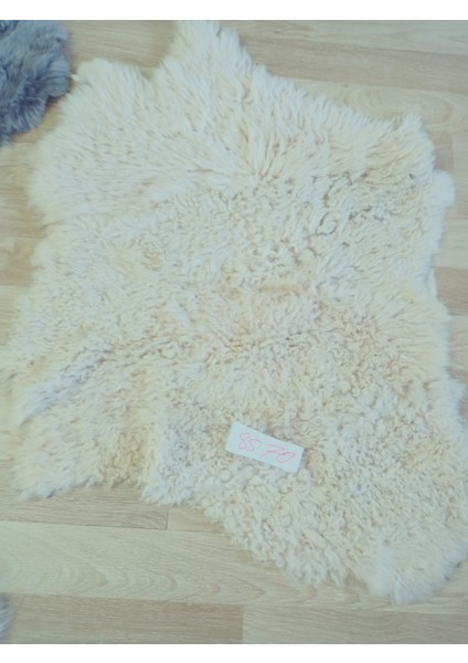 Gerçek Koyun Postundan Toskana Uzun Tüylü, Kalın Tok Duran Rengarenk Halı Seccade