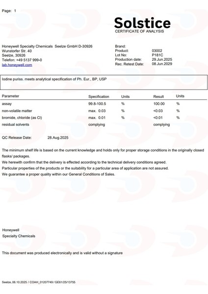 Iyot Kristal Form Pure Iodine Ekstra Saf >=99 8 % | 500 gr (Pharma Grade iyot) modelleri