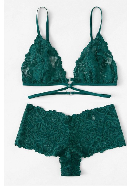 Kadın Yeşil Özel Şık Sütyen Külot Takımı fiyatları