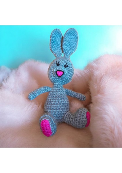 El Örgüsü Amigurumi Tavşan Oyuncak Bebek – %100 Pamuk Ip – El Yapımı ve Organik – Bebek ve Çocuklar Için Güvenli Oyuncak