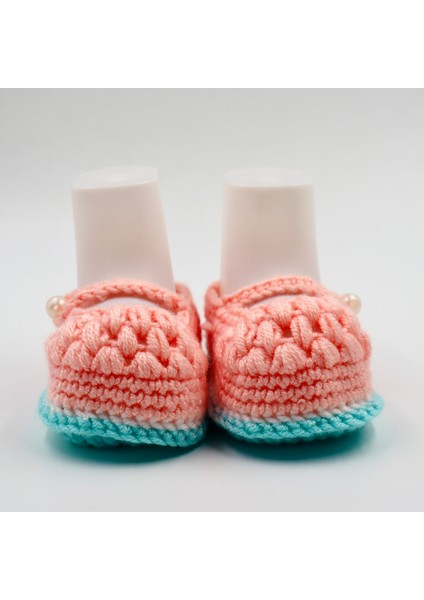 Yeşilli Yavruağzı Tığ Işi Bebek Bere-Patik Takım indirimleri