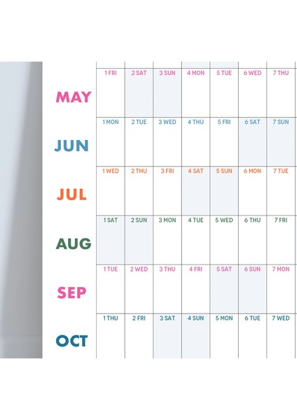 2026 Yıllık Planlayıcı Duvar Takvimi, 2026 Yıllık Duvar Takvimi, Rengarenk Minimalist Tasarım indirimleri