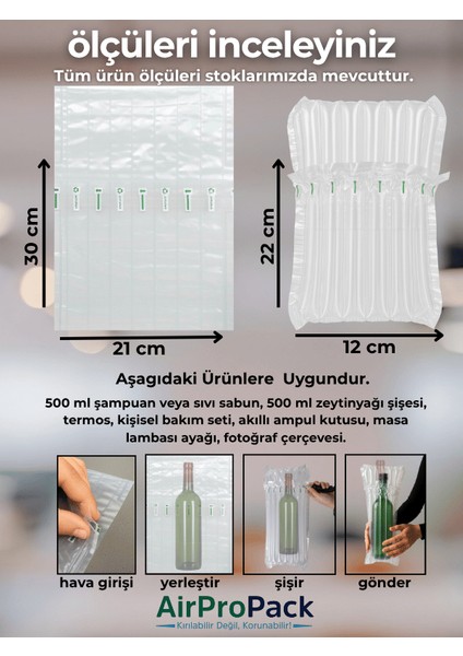 21X30 cm 100 adet Sütunlu Koruyucu Havalı Kargo Poşeti Airbag/Airbed/Şişirilebilir Ambalaj modelleri