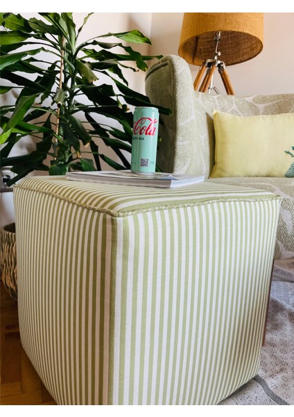 Gigi, %100 Pamuk Kumas Puf/yan Sehpa