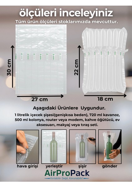 27X30 cm 100 Adet Sütunlu Koruyucu Havalı Kargo Poşeti Airbag/airbed/şişirilebilir Ambalaj modelleri