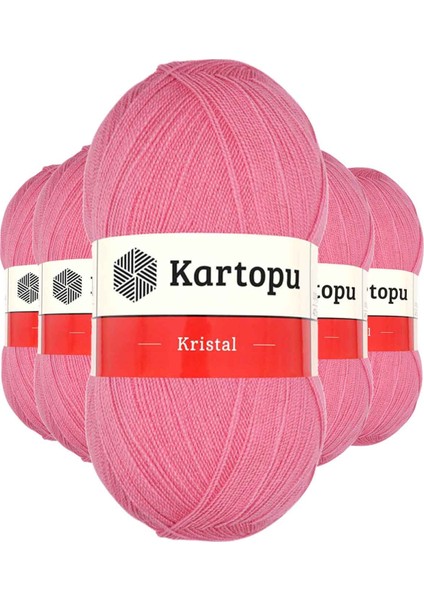 5 Adet Kristal Çift Katlı El Örgü Lif Ipi Koyu Pembe K1790