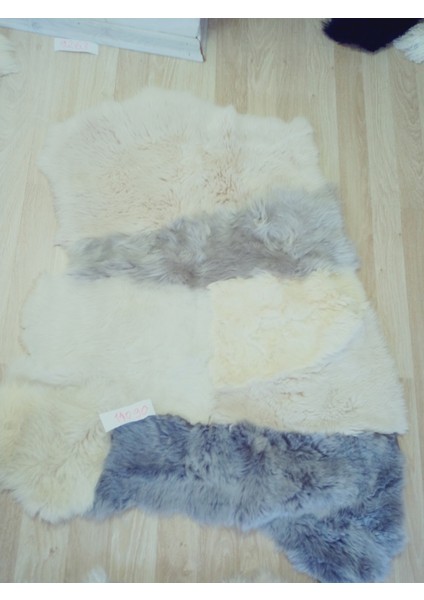 Gerçek Koyun Postundan Toskana Uzun Tüylü, Kalın Tok Duran Rengarenk Halı Seccade