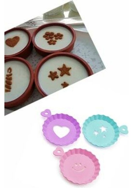 Tatlı ve Kahve Süsleme Şablonu 3 Lü 10 cm