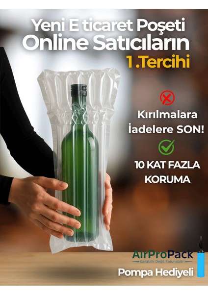 24x40 cm 100 adet Sütunlu Koruyucu Havalı Kargo Poşeti Airbag/Airbed/Şişirilebilir Ambalaj