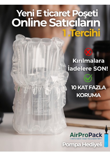 15x23 cm 100 adet Sütunlu Koruyucu Havalı Kargo Poşeti Airbag/Airbed/Şişirilebilir Ambalaj