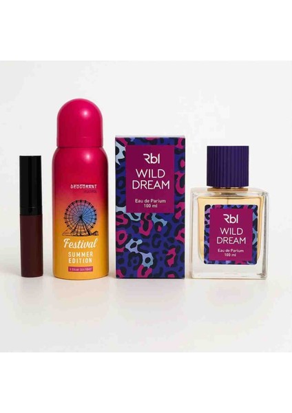 Rbl Wild Dream Kadın Parfümü - Ruj ve Shela Deodorant 3'lü Set