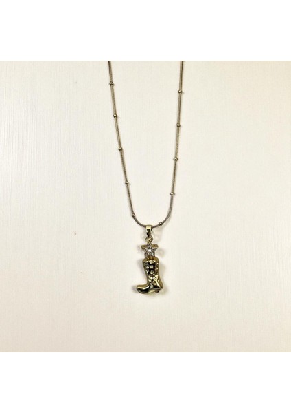 316L Altın Renk Çelik Kovboy Çizme Kolye Gold Renk Kadın Çelik Kolye Yıldız Taşlı Trend Çelik Kolye Altın Çelik Kolye, 316L Çelik Kolye, Yıldız Taşlı Kolye, Kovboy Çizme Kolye, Trend Kolye Kadın Kolye fiyatları