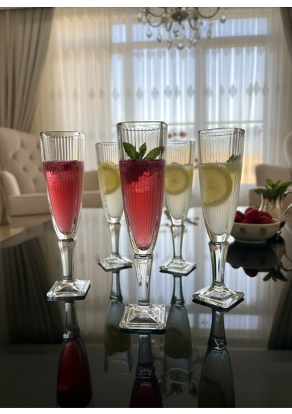 Zarif Desenli 6’lı Kadeh & Kahve Yanı Bardak Seti – Çok Amaçlı Şık Sunum